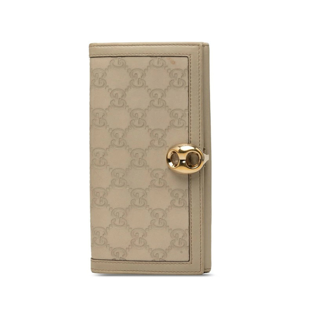 Gucci Guccissima Long Wallet Gray Leather